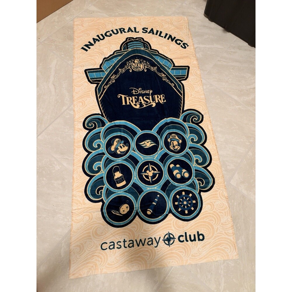 Disney Cruise Treasure Inaugural Castaway Club Towel DCL
